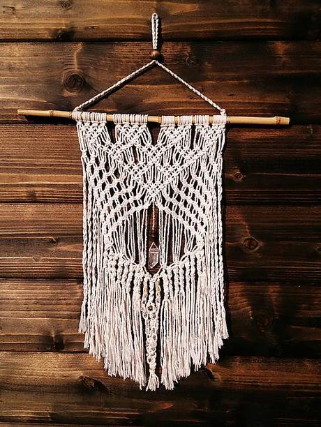 Makramé krištál+hematit,