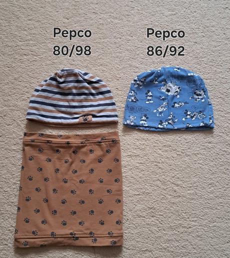 Prechodné čiapky + nákrčník, pepco,80