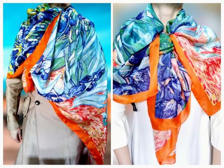 Luxusná hodvábna šatka olejomaľba vincent van gogh,