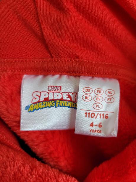 Červená plyšová spider-man mikina 110, 110
