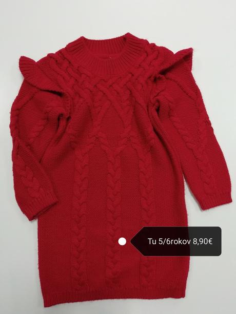 Svetríkové pletené šaty s volánmi, tu,116