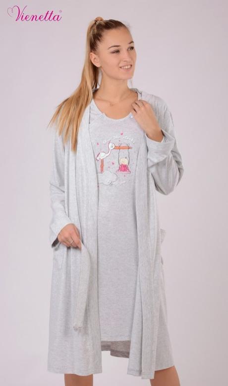 Tehotenská súpravička župan a nočná košeľa, vienetta secret,36 - xxl