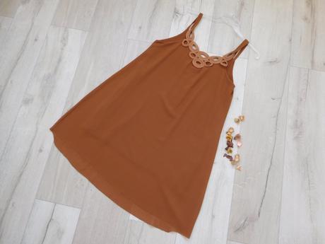Šaty hnedé padavý materiál m/l, m