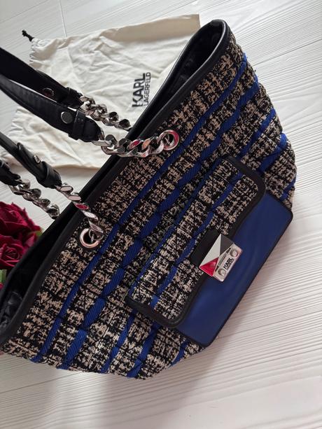 Karl lagerfeld - tvídová kabelka, karl lagerfeld