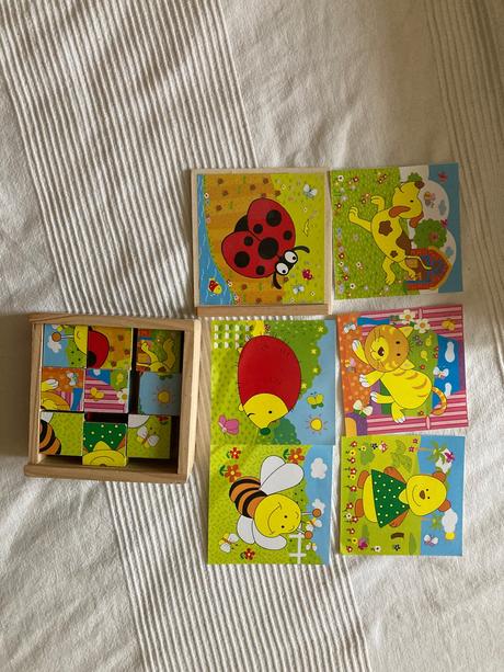 Drevené kocky zvieratká 6 obrázkov, 