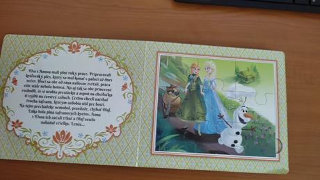 Kniha puzzle ľadové kráľovstvo,