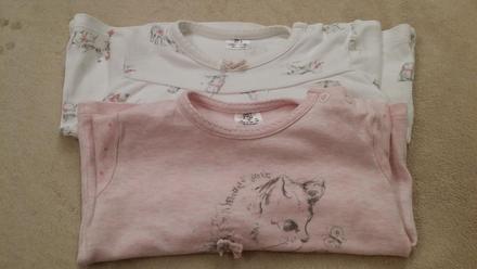 2 tričká s mačičkami, f&f,80