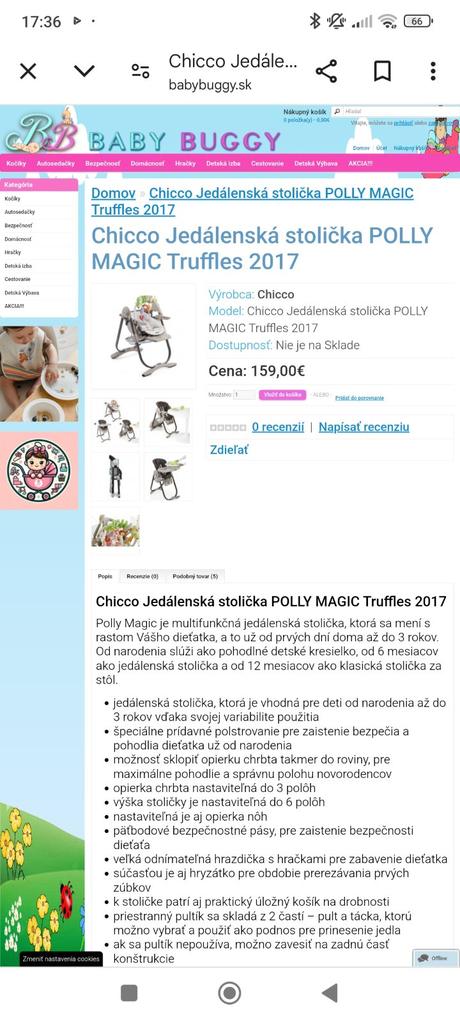 Jedálenská stolička, chicco