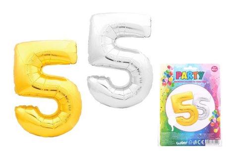 Balónik v tvare čísla 1-9 strieborná farba,