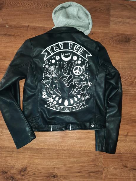 Bunda koženkova v.140/146,zn.h&m, h&m,140