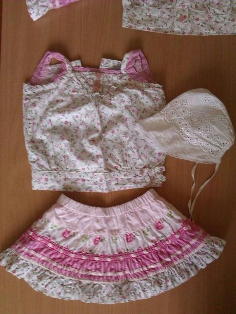 Letná súpravka s kvietočkami, sukňa a blúzka,2x, cherokee,68