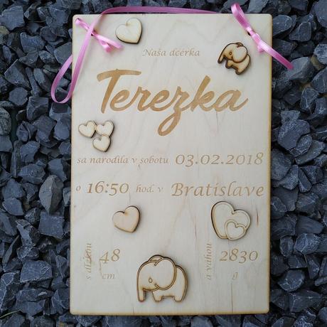 Tabuľka k narodeniu dieťaťa,