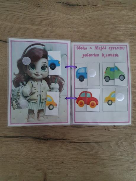 Pracovný zošit na suchý zipa dievčatko od 1 rok., 