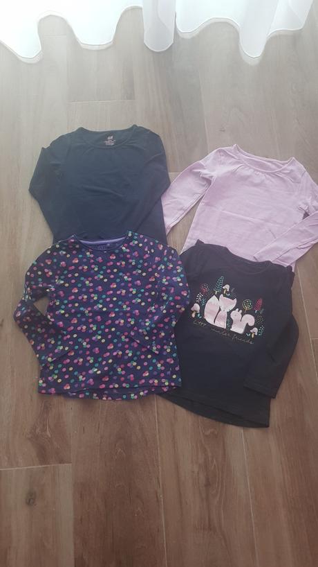 4x tričko s dlhým rukávom, h&m,110