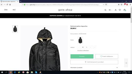 Zimná bunda hm, zimná bunda gate, h&m,l