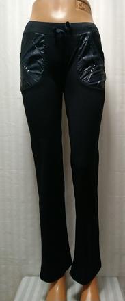 Dámske elastické čierne tepláky, landl, s, s