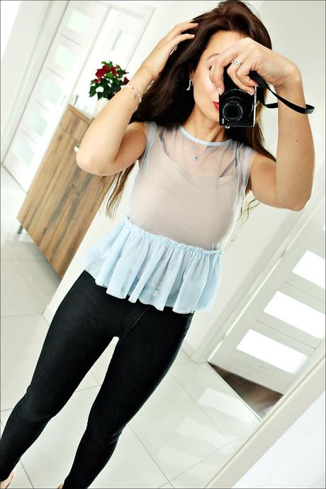 Baby blue blúzka, xs