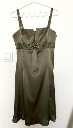Korzetové zelenkavé šaty, 40