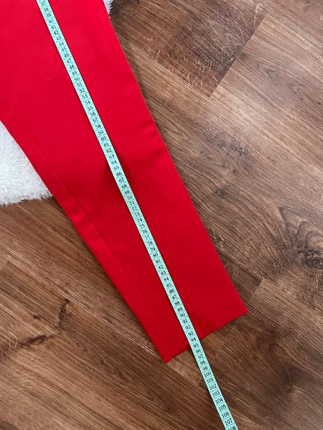 Červené elegantné nohavice, s