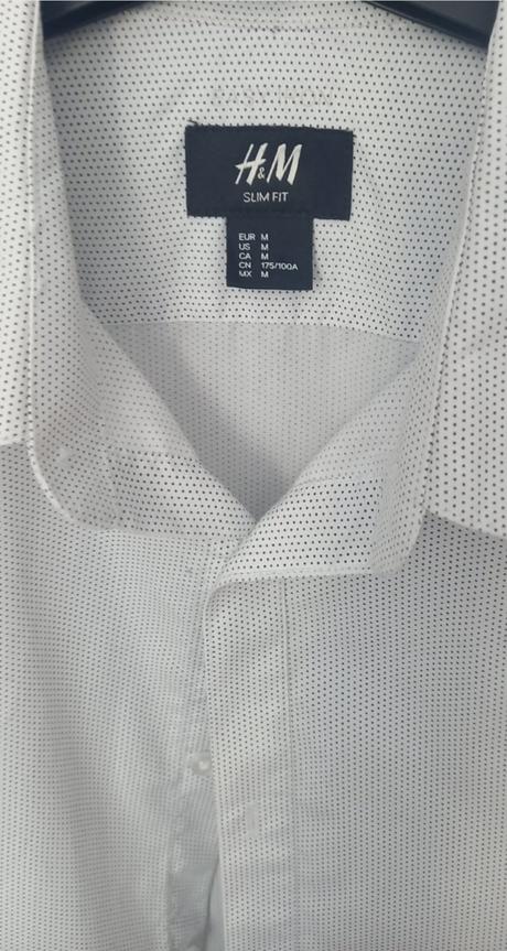 Biela pánska košeľa slim fit m, h&m,m
