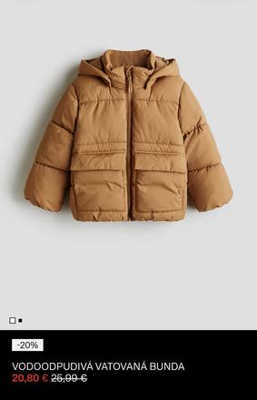 Vodoodpudivá vatovaná bunda, h&m,116