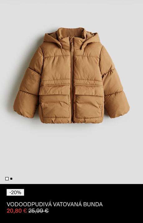 Vodoodpudivá vatovaná bunda, h&m,116