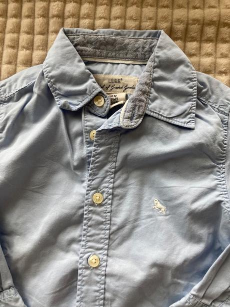 Bledomodrá košeľa, h&m,92