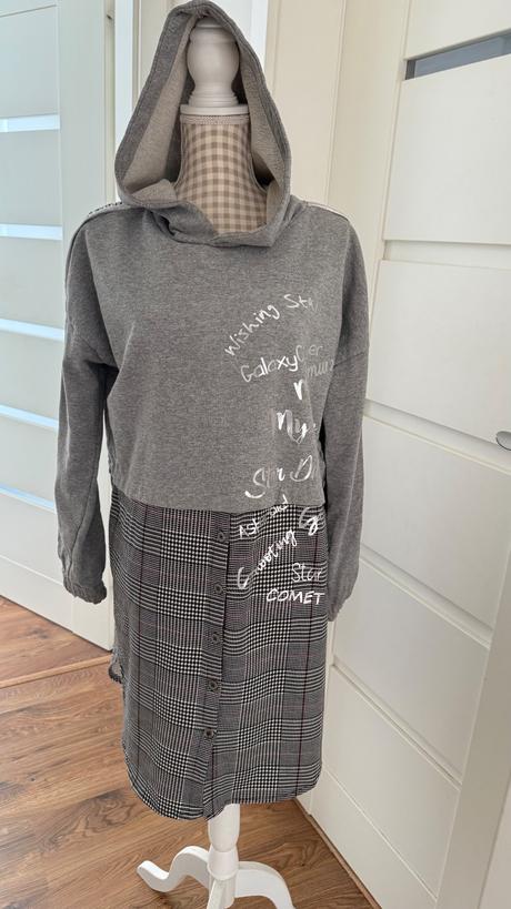 Dámska nenosená mikina-šaty v jednom, uni, l