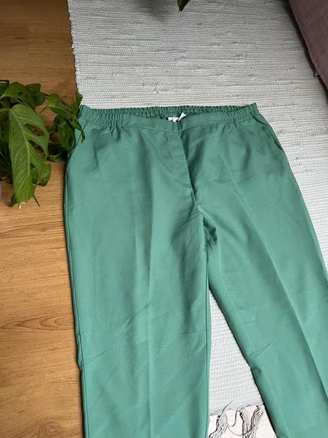 Bledozelené nohavice na gumu/ zelené nohavice, f&f,5xl