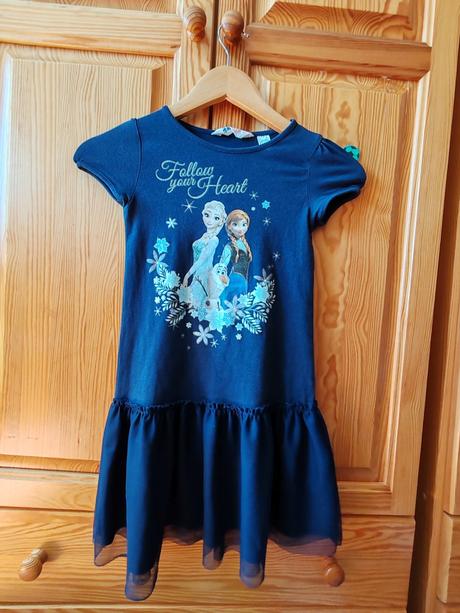 Dievčenské modré šaty h&m elza, h&m,128