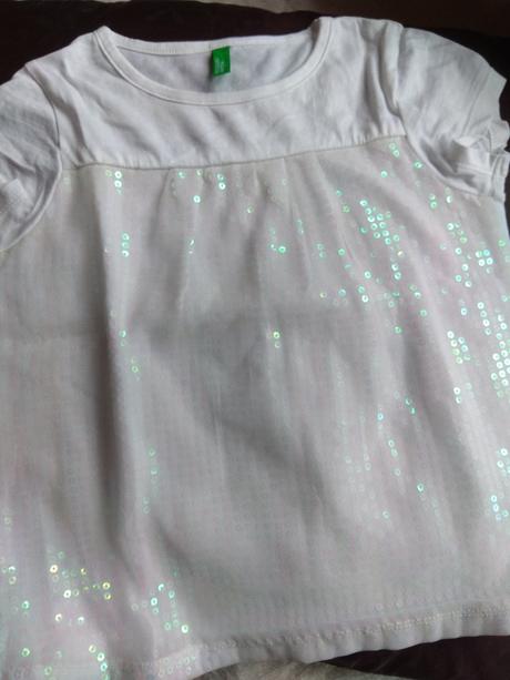 Tričko s flitrami, benetton,98