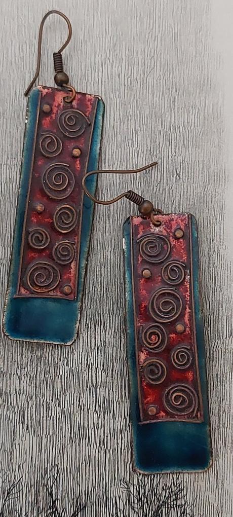 Autorské smaltované náušnice,