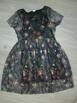 Kvietkovane tylove saty, lindex,146