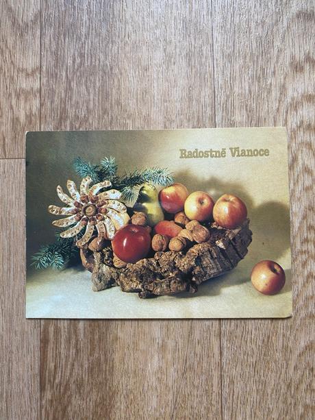 Historická ľudová pohľadnica vianočná,