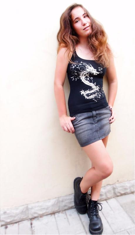 Riflová sukňa, h&m,38