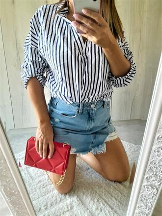 Modro biela blúzka-l, l