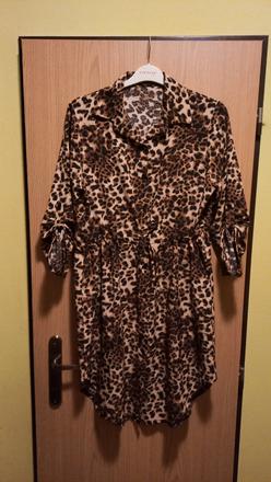 Nové šaty hepard uni veľkosť s až xĺ,v páse nastav,