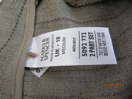 2839. prúž. nohavice znač., marks & spencer,xxl