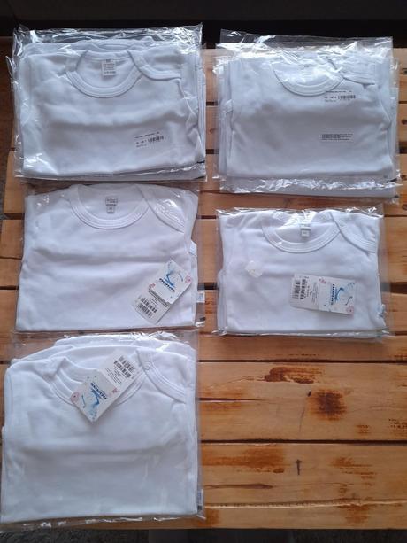 Biele bavlnené body, 68 / 80 / 86