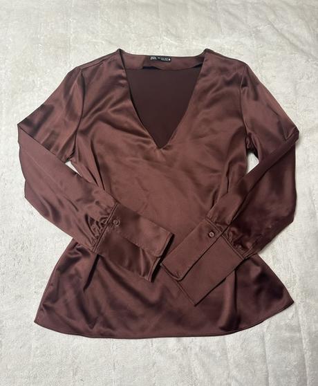 Hnedá blúzka zn. zara + darček šatka, zara,m