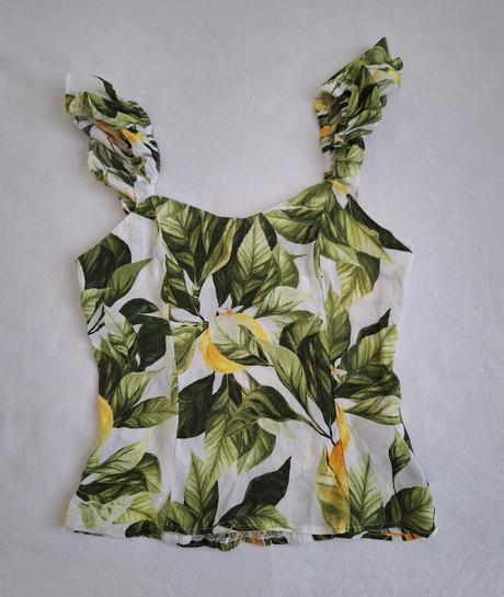 Top so zelenými listami, h&m,34