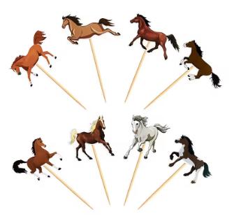 Tortový zápich kone (8ks) - skladom, tz-223,