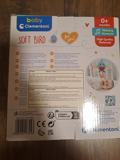 Hudobná hračka clementoni soft bird, 