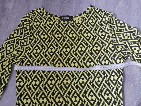 Žlté vzorované šaty clubl, v36-38, 36