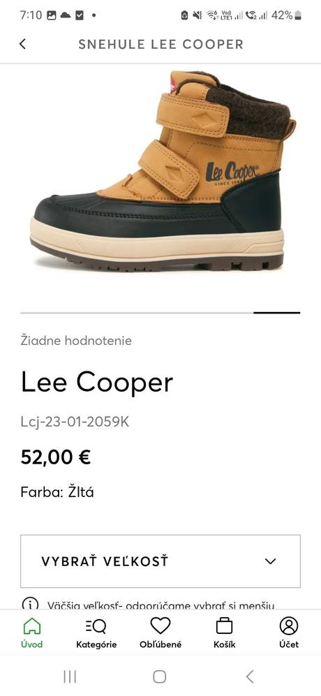 Krásne topánky, lee cooper,31