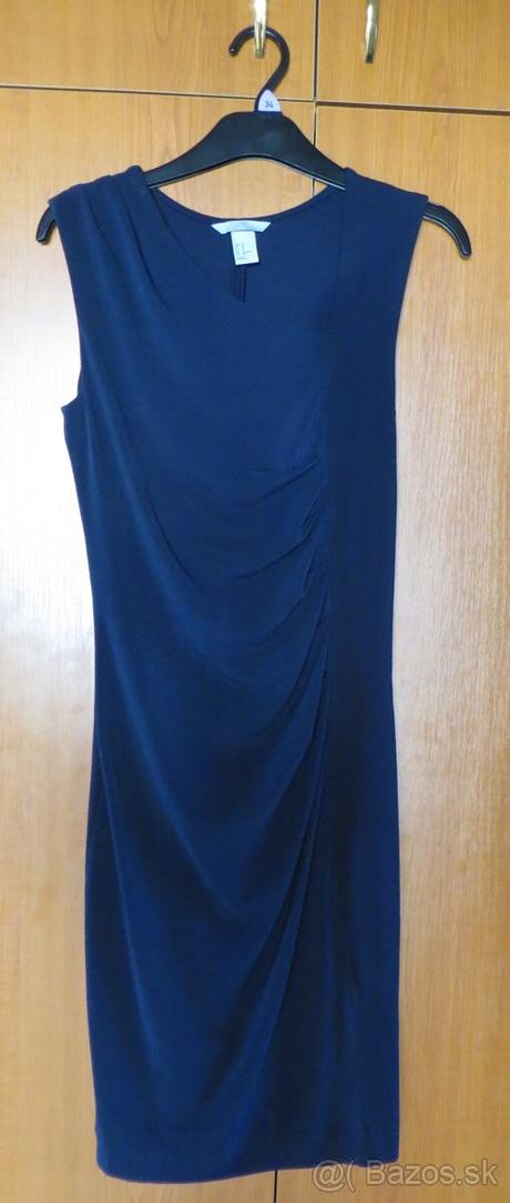 Tmavo-modré elastické šaty, h&m,xs