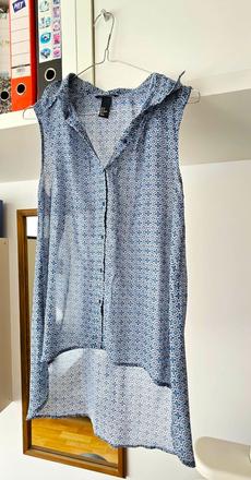 H&m ľahká letná modrá blúzka bez rukávov, veľ. 38, h&m,38