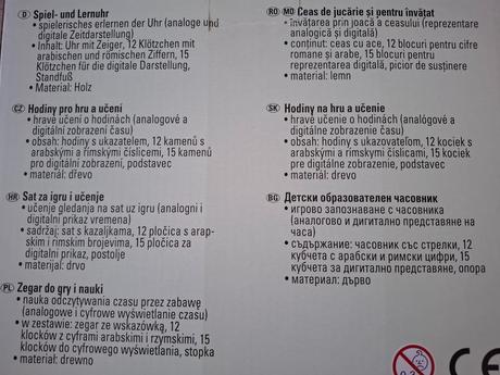 Učenie hodín, drevené montessori,