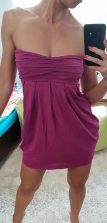 Fialove minisatocky bez ramienok, 36