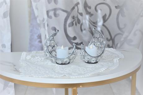 2 x strieborný svietnik-polmesiac, 